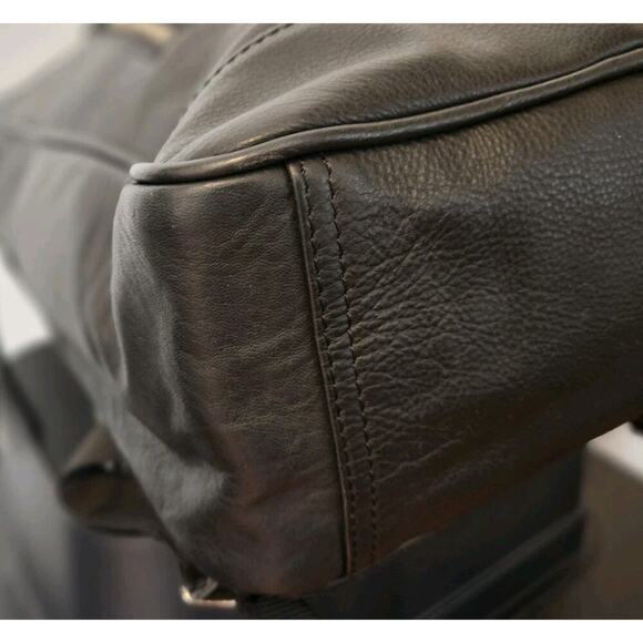 BOLANGARO TREVOR Leather Zipper Backpack Work Travel Black EUC 15x11x5 - Picture 7 of 14